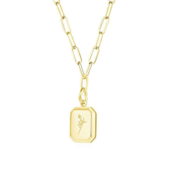 18K Gold Plated Women's Etched 'Forever Love' Necklace Romantic Jewelry - Picture 1 of 12